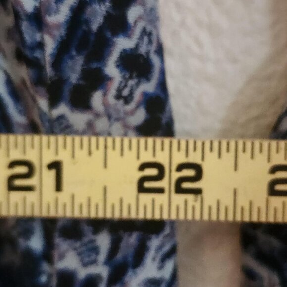 Rebecca Taylor Shirt Womens 8 Blue Silk Long Sleeve Boho Blouse Patterned Top - Picture 9 of 9